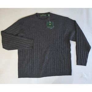 NWT Embassy Row Old Money Ribbed Cashmere Sweater XL Cashmere Luxury Grey